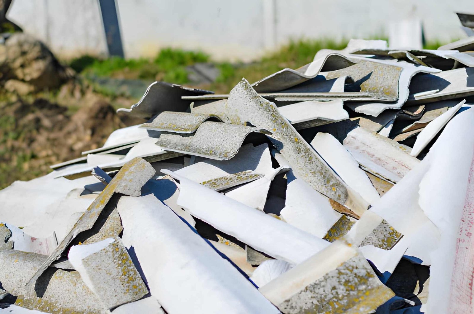 Broken asbestos roof asbestos removal