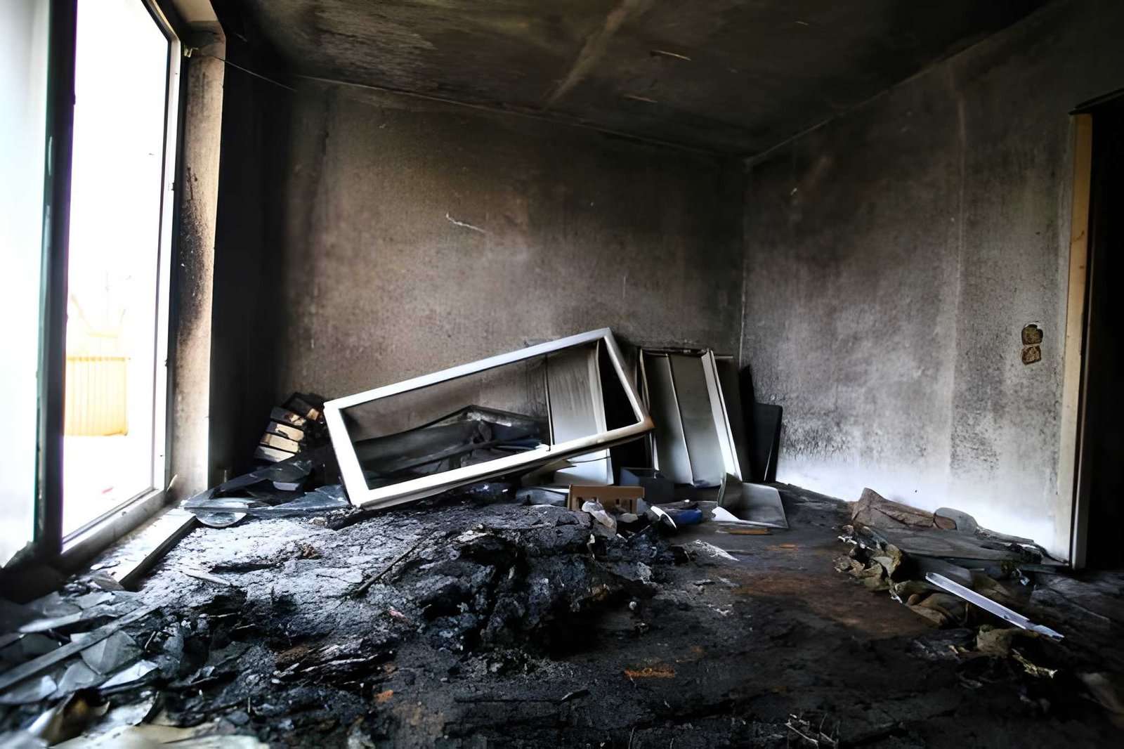 Detached garage fire cleanup in Medford