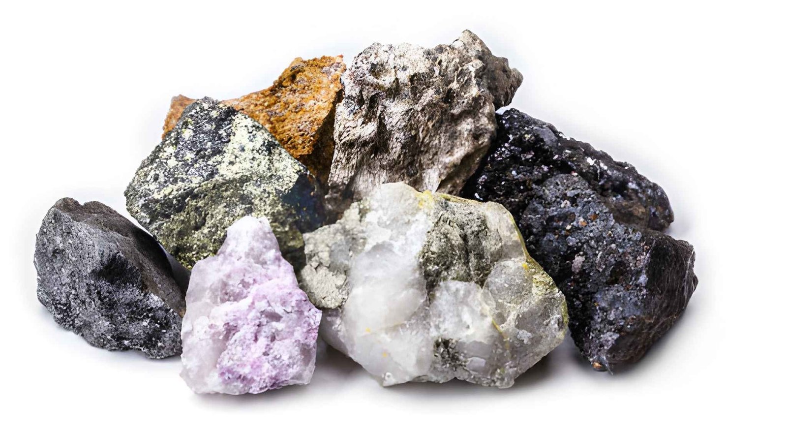 Gold silver rough diamonds bauxite pyrolusite galena pyrite
